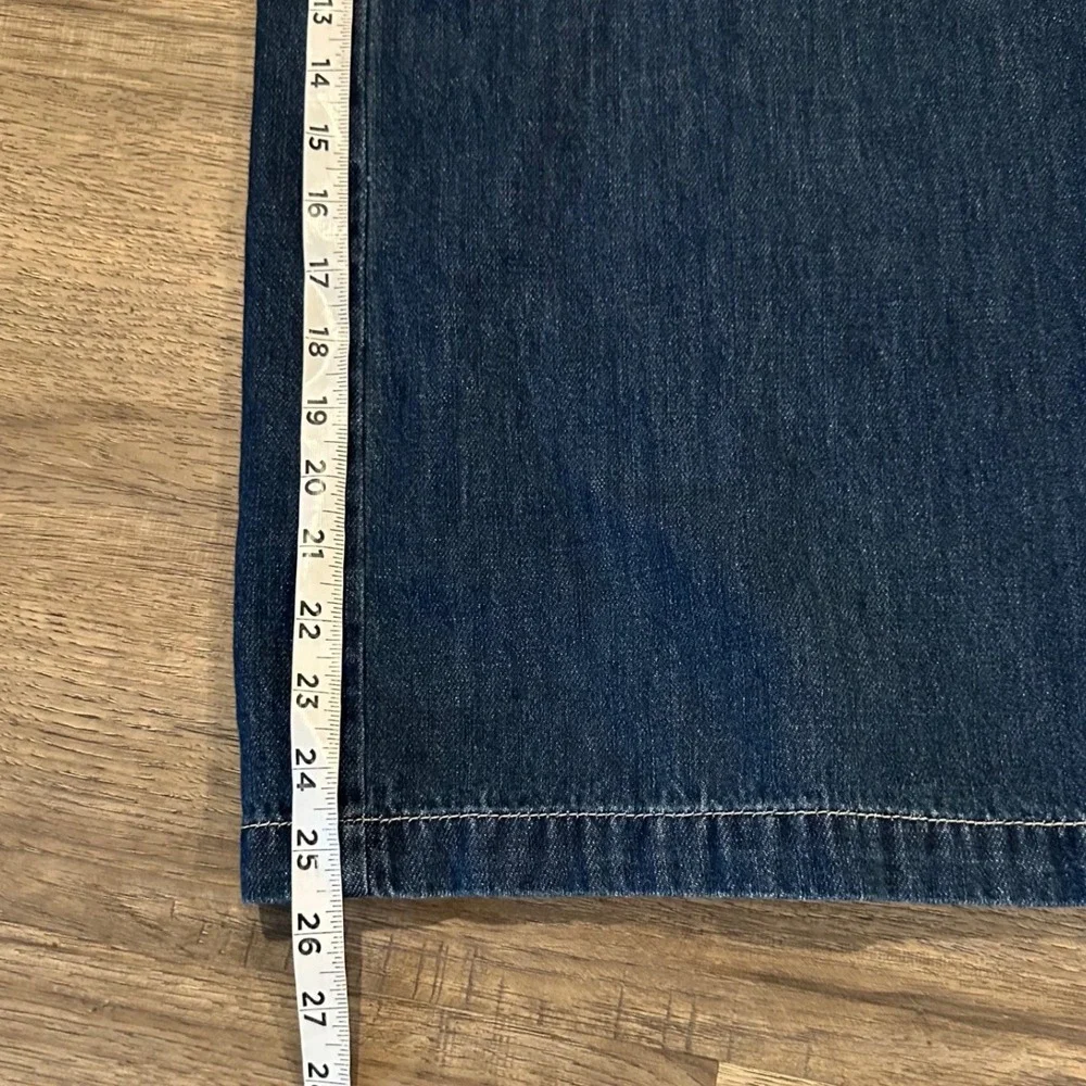 Free People We The Free Wide Leg Wrap Pant Denim Jeans Tie Waist Sz 27 Dark Wash